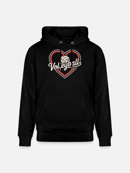 Volleyball Herz Volleyballer - Stanley/Stella Unisex Bio-Hoodie CRUISER - Schwarz