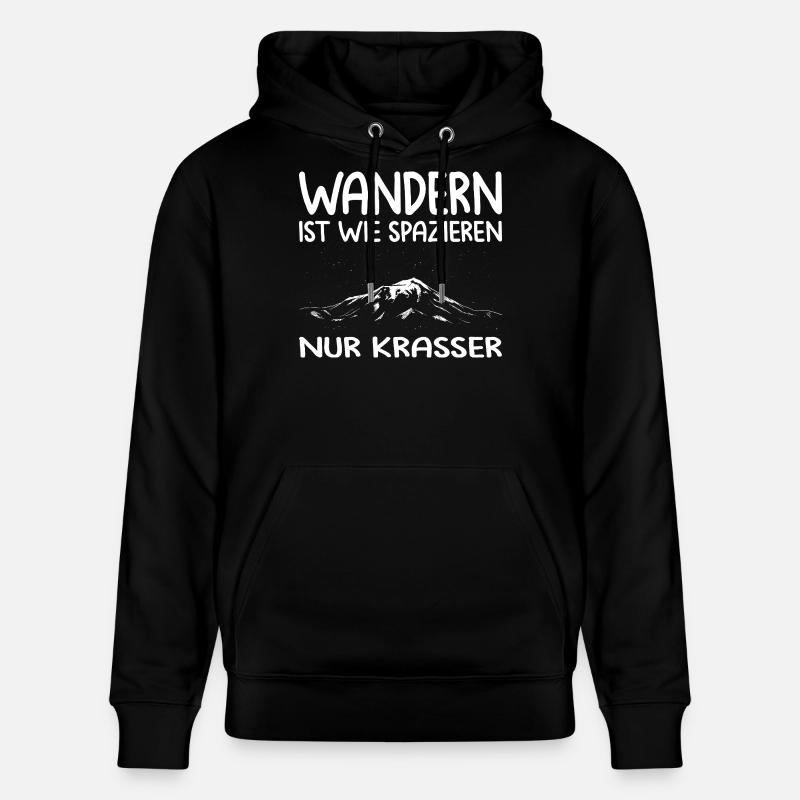 Wandern Sprüche Wanderer Wanderoutfits - Stanley/Stella Unisex Bio-Hoodie CRUISER - Schwarz