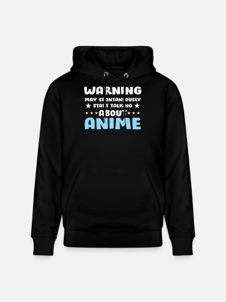 Anime Conversation Warning Saying Shirt - Stanley/Stella CRUISER Unisex Organic Hoodie - black