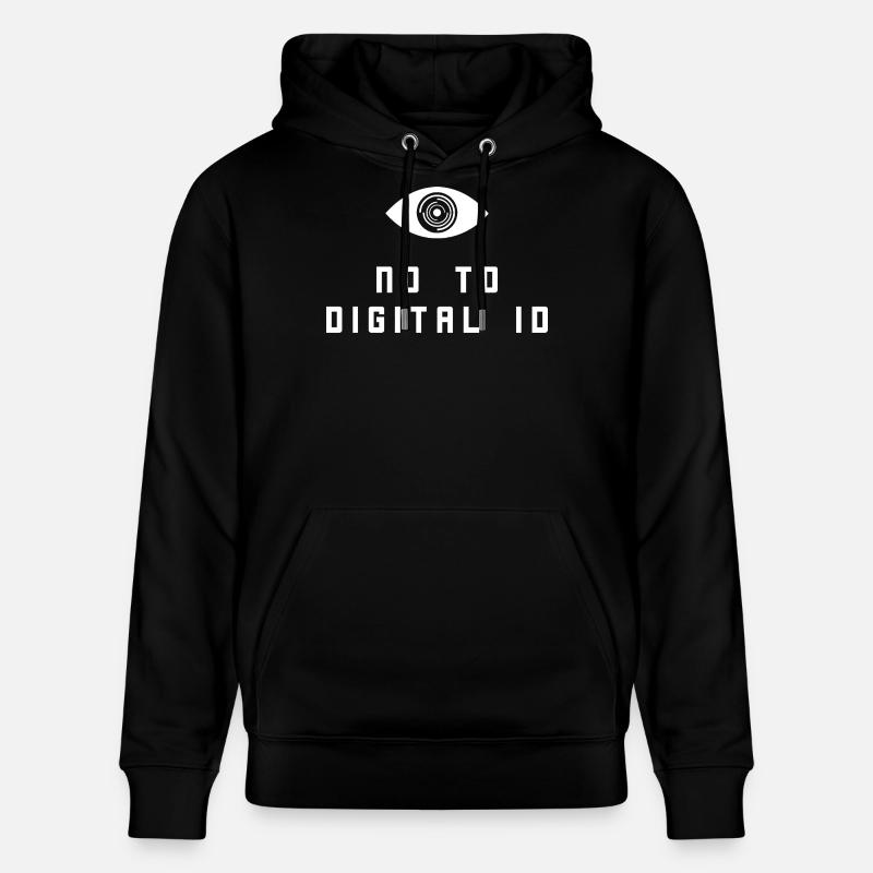 Non à l’identification numérique - Sweat à capuche bio CRUISER Stanley/Stella Unisexe - noir