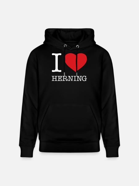 I love Herning - Stanley/Stella CRUISER Unisex Organic Hoodie - black