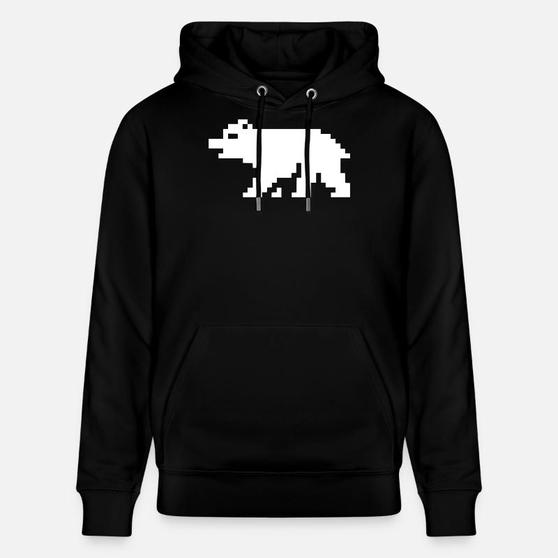8bit pixel bär - Stanley/Stella Unisex Bio-Hoodie CRUISER  - Schwarz
