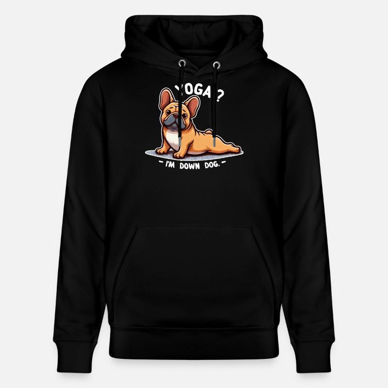 Chien Bouledogue Yoga Down Dog - Sweat à capuche bio CRUISER Stanley/Stella Unisexe - noir