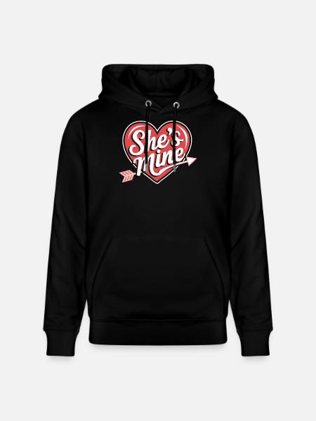 She's Mine Heart Arrow - Stanley/Stella CRUISER Unisex Organic Hoodie - black