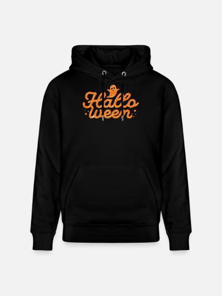 Halloween Orange Glitzer Geist - Stanley/Stella Unisex Bio-Hoodie CRUISER - Schwarz