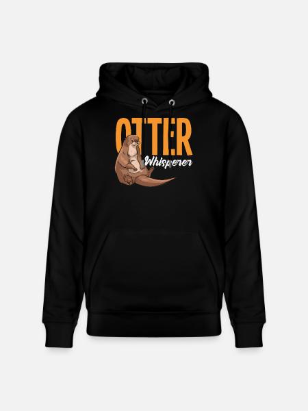 Otterflüsterer Seeotter Cartoon - Stanley/Stella Unisex Bio-Hoodie CRUISER - Schwarz