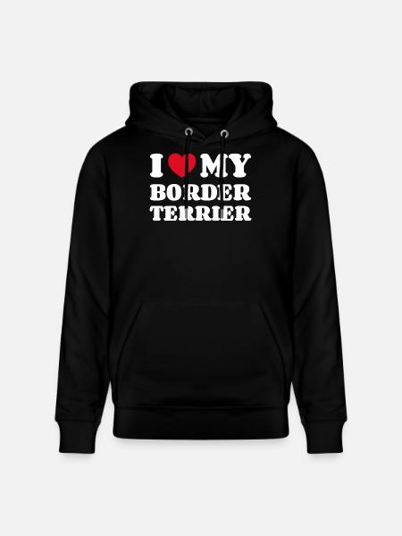 Ik hou van mijn Border Terrier Gift Dog Owner - Stanley/Stella Uniseks bio-hoodie CRUISER  - zwart