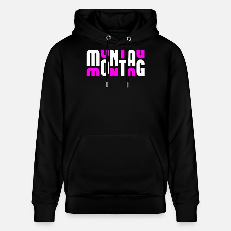 Lundi Blanc/Rose - Sweat à capuche bio CRUISER Stanley/Stella Unisexe - noir