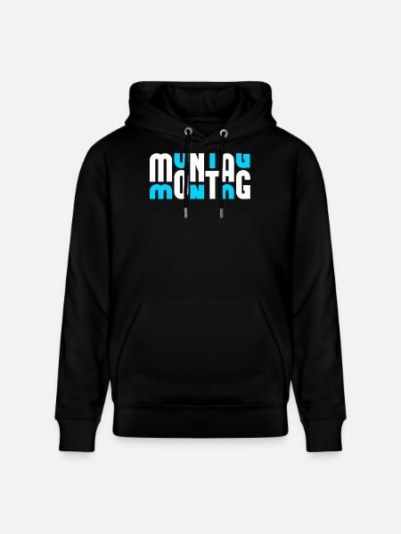 Motif Monday White/Cyan - Stanley/Stella CRUISER Unisex Organic Hoodie - black