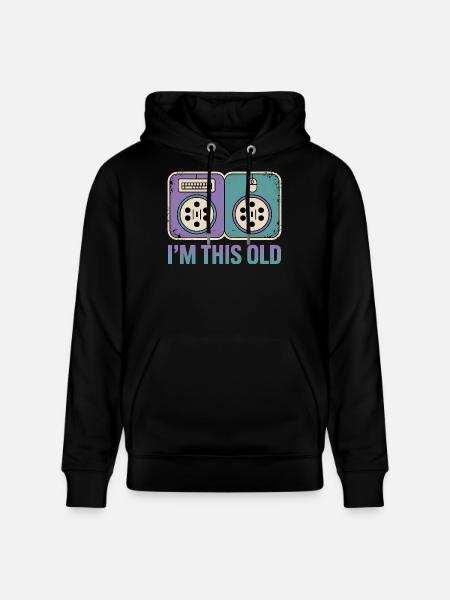 I'm this old - Funny Nerd T-Shirt - Stanley/Stella CRUISER Unisex Organic Hoodie - black