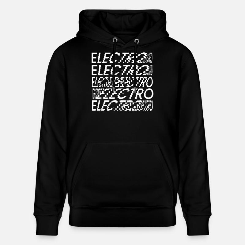 Glitch Elektro-Typografie - Stanley/Stella Unisex Bio-Hoodie CRUISER - Schwarz