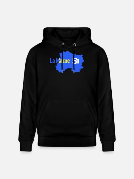 The Marne 51 Departmental Map - Stanley/Stella CRUISER Unisex Organic Hoodie - black