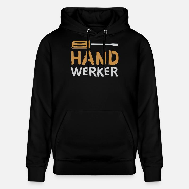 Handwerker Schriftzug mit Schraubendreher - Stanley/Stella Unisex Bio-Hoodie CRUISER  - Schwarz