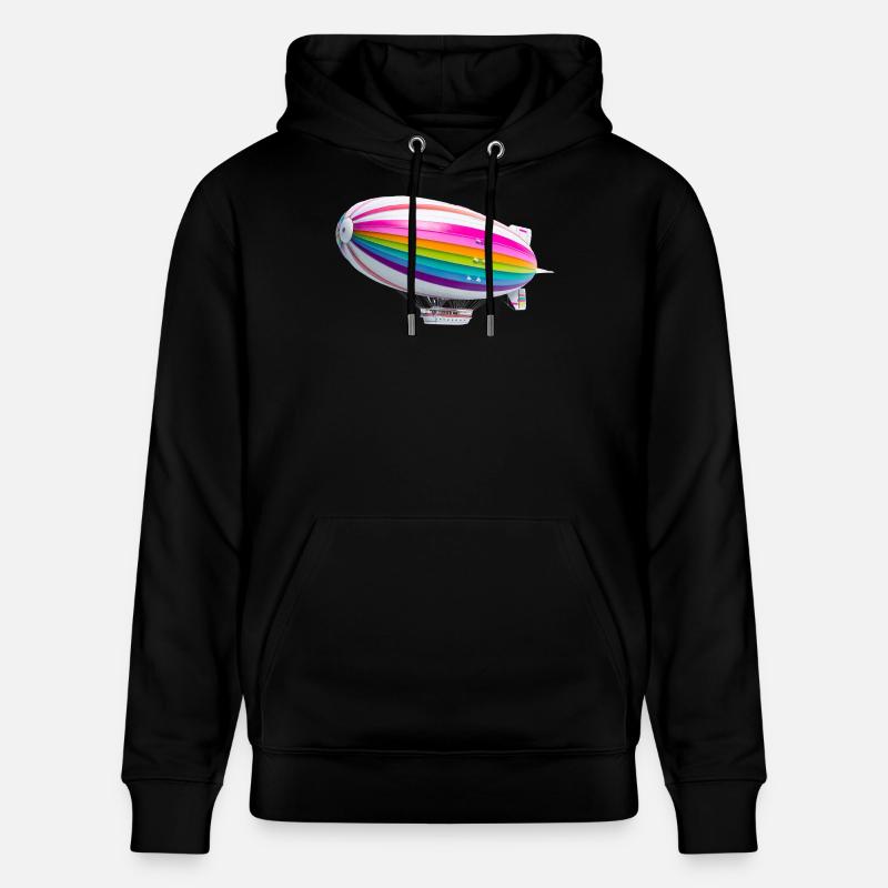 Regenbogen Zeppelin Druck - Stanley/Stella Unisex Bio-Hoodie CRUISER  - Schwarz