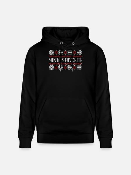 Santa's Favorite Weihnachtspullover Schneeflocken - Stanley/Stella Unisex Bio-Hoodie CRUISER  - Schwarz