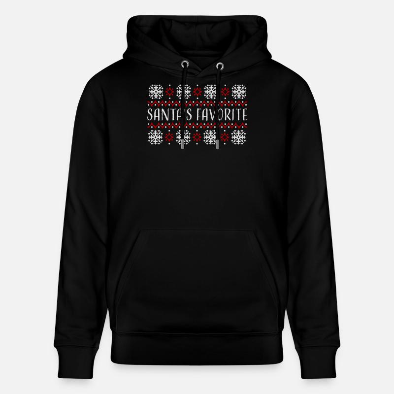 Santa's Favorite Weihnachtspullover Schneeflocken - Stanley/Stella Unisex Bio-Hoodie CRUISER - Schwarz