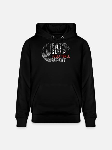 Eat Sleep Volleyball Repeat - Stanley/Stella CRUISER Unisex Organic Hoodie - black