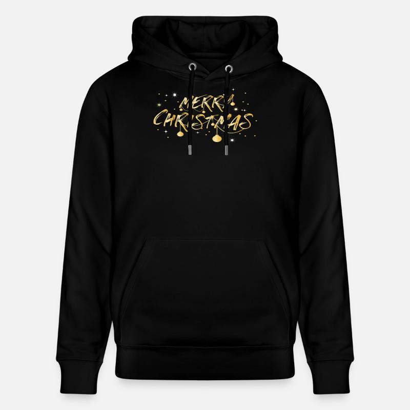 Police dorée Joyeux Noël - Sweat à capuche bio CRUISER Stanley/Stella Unisexe - noir