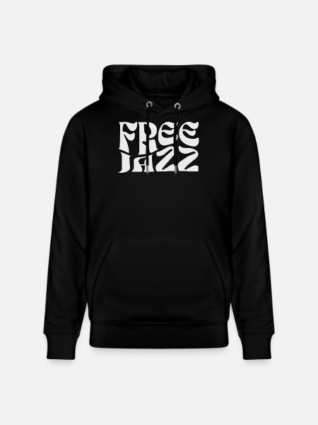 Free Jazz logo design - Stanley/Stella CRUISER Unisex Organic Hoodie - black
