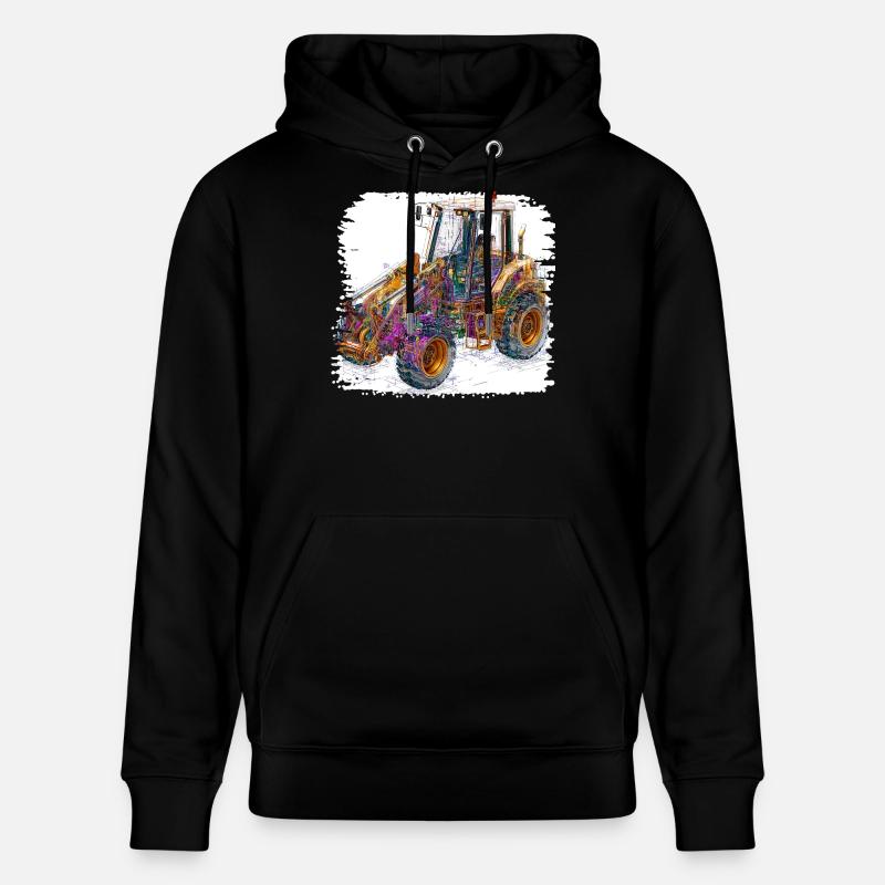Excavatrices de construction Neon Lines - Sweat à capuche bio CRUISER Stanley/Stella Unisexe - noir