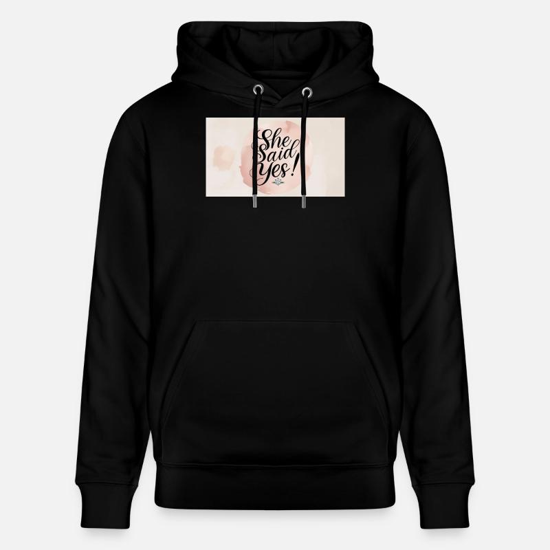 Sie sagte Ja – Verlobungsfeier Stil - Sweat à capuche bio CRUISER Stanley/Stella Unisexe - noir