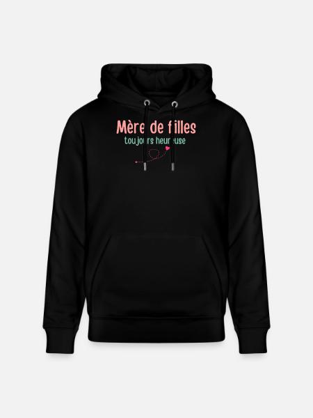 Mutter von Töchtern immer glücklich - Stanley/Stella Unisex Bio-Hoodie CRUISER - Schwarz
