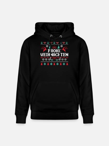 Joyeux Noël Motif Renne - Sweat à capuche bio CRUISER Stanley/Stella Unisexe - noir
