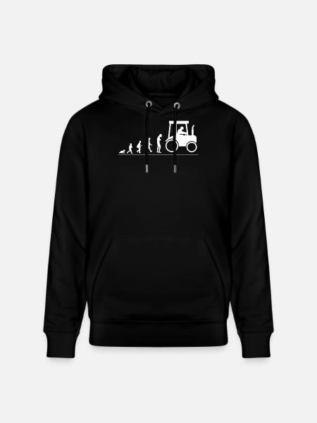 Evolution from baby to farmer, farmer - Stanley/Stella CRUISER Unisex Organic Hoodie - black