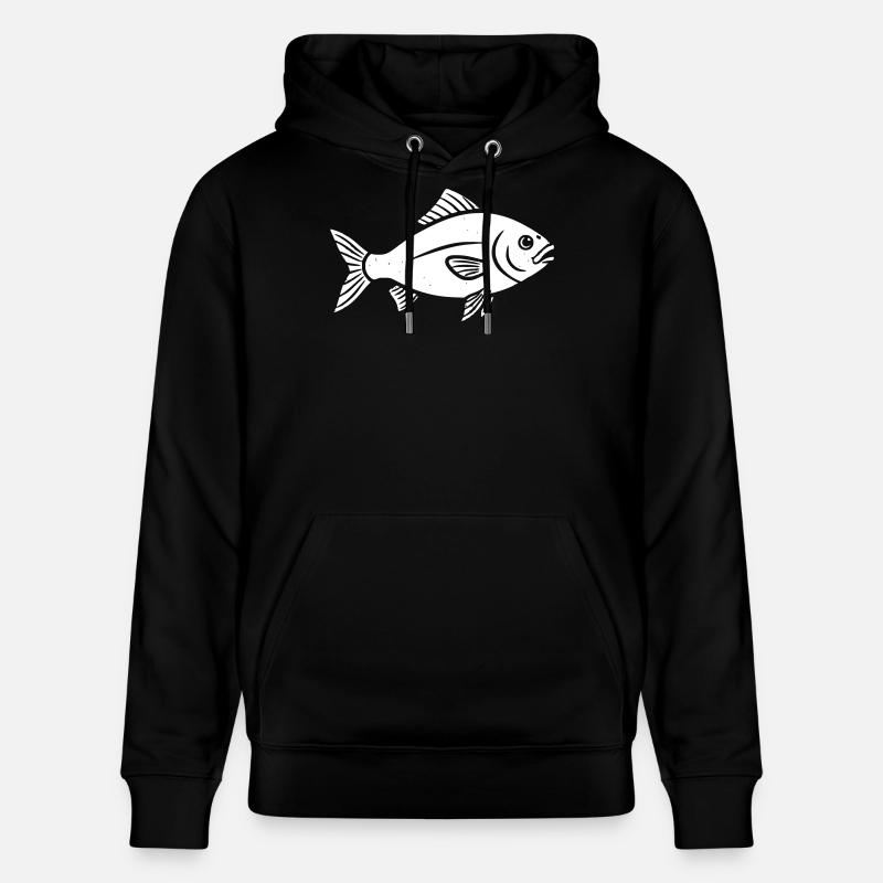 Poisson poisson vecteur pêche conception - Sweat à capuche bio CRUISER Stanley/Stella Unisexe - noir