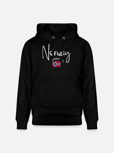 Proud Norwegian, born in Norway - Stanley/Stella CRUISER Unisex Organic Hoodie - black