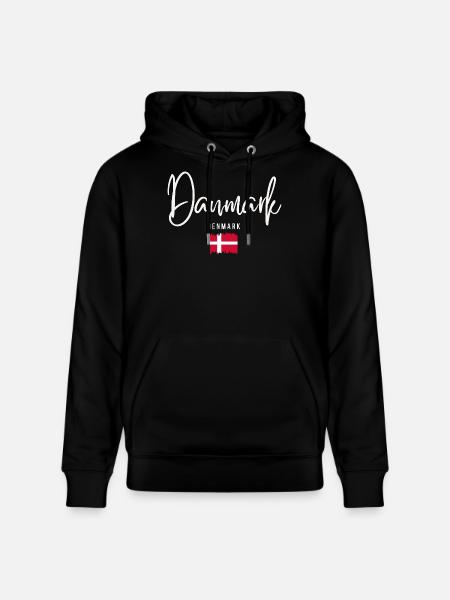 Danish roots, I love Denmark - Stanley/Stella CRUISER Unisex Organic Hoodie - black