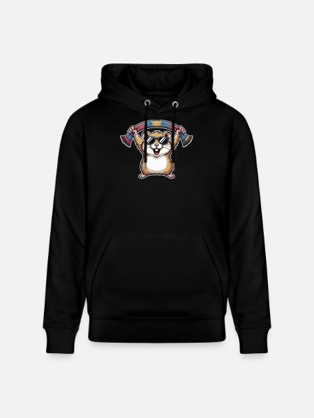 Hamster mit Sonnenbrille Schal - Stanley/Stella Unisex Bio-Hoodie CRUISER  - Schwarz