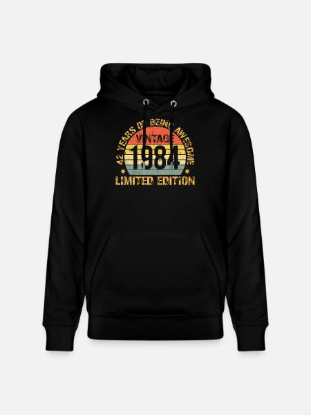 42-års fødselsdag Mand Kvinde 42 år 1984 Fødselsdag - Stanley/Stella CRUISER økologisk unisex-hoodie - sort