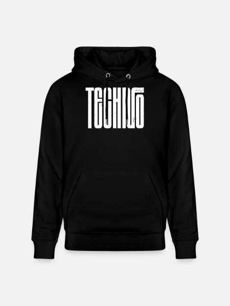 Typographie rétro techno audacieuse - Sweat à capuche bio CRUISER Stanley/Stella Unisexe - noir