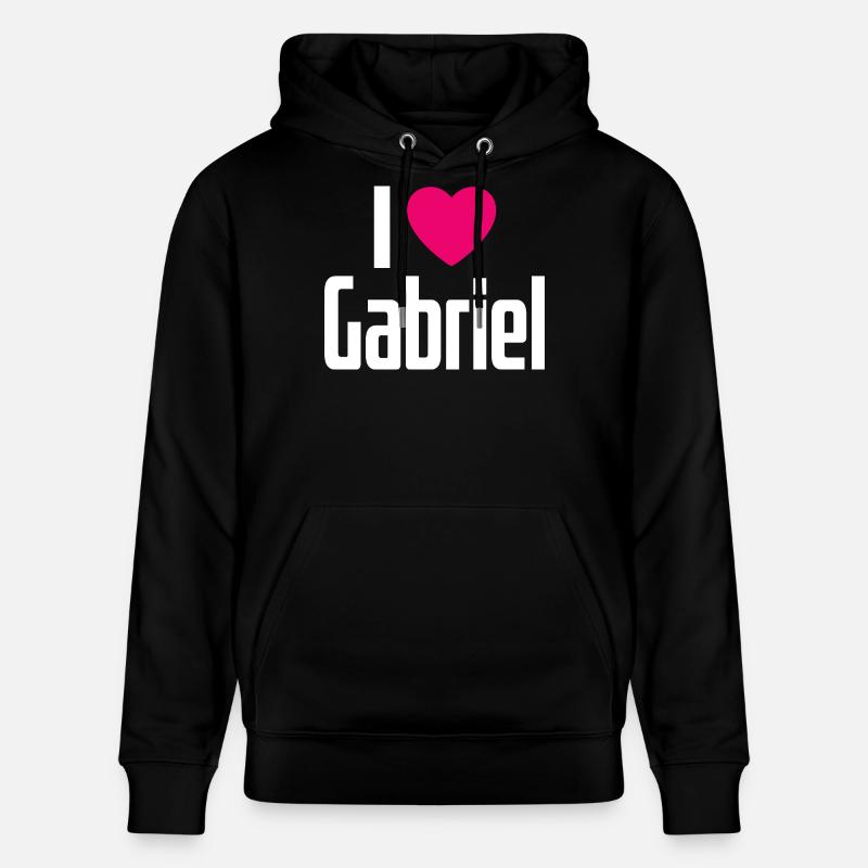 J’aime Gabriel Cœur Rose J’aime Gabriel - Sweat à capuche bio CRUISER Stanley/Stella Unisexe - noir
