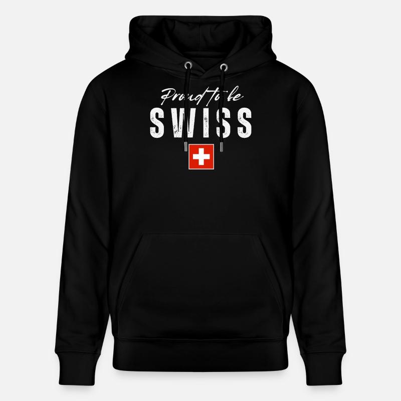 Fierté suisse, drapeau suisse - Sweat à capuche bio CRUISER Stanley/Stella Unisexe - noir