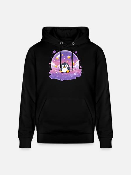 Pinguin im Sternensiegel - Stanley/Stella Unisex Bio-Hoodie CRUISER - Schwarz