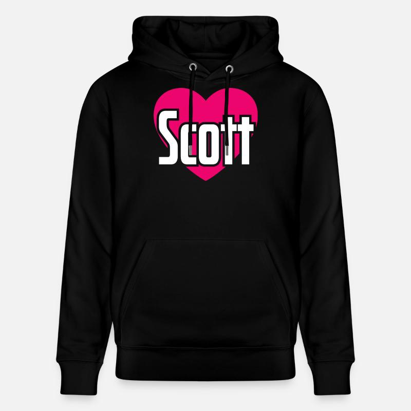 J’aime Scott Pink Heart J’aime Scott - Sweat à capuche bio CRUISER Stanley/Stella Unisexe - noir