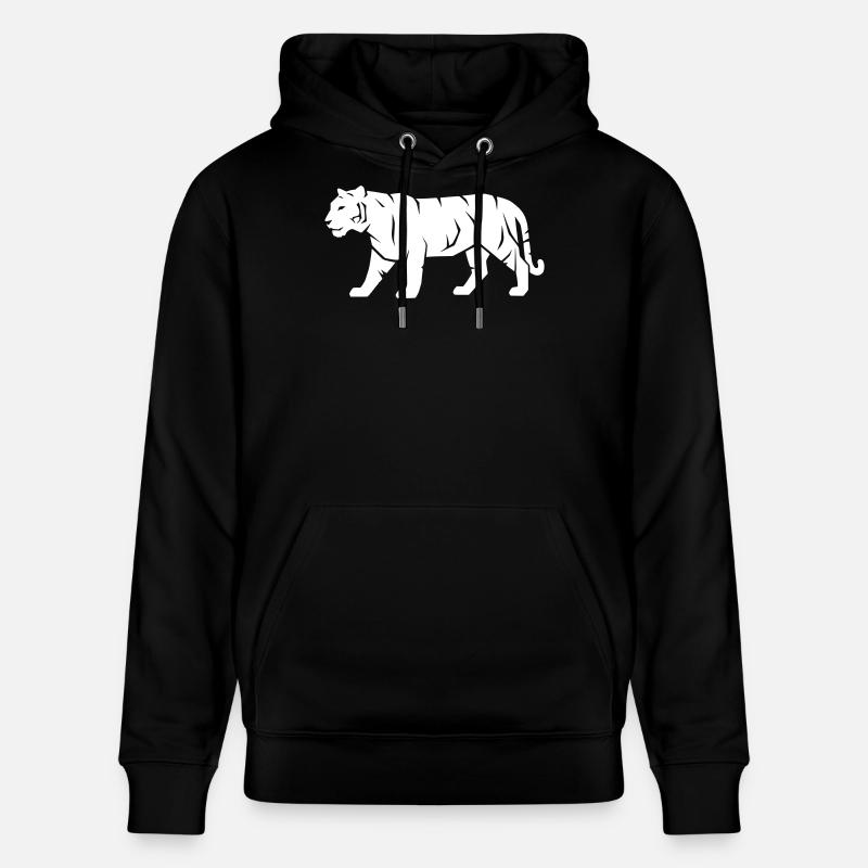 Tiger_Raubkatze_Wild_Tier_Vector_path22 - Sweat à capuche bio CRUISER Stanley/Stella Unisexe - noir