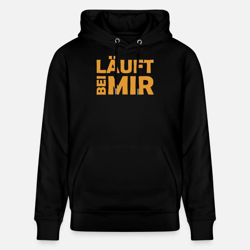 Läuft bei mir - Cooler Spruch - Laufen - Stanley/Stella Unisex Bio-Hoodie CRUISER  - Schwarz