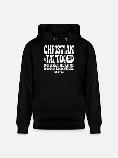 Christian Ink Look Beneath the Surface - Stanley/Stella CRUISER Unisex Organic Hoodie - black