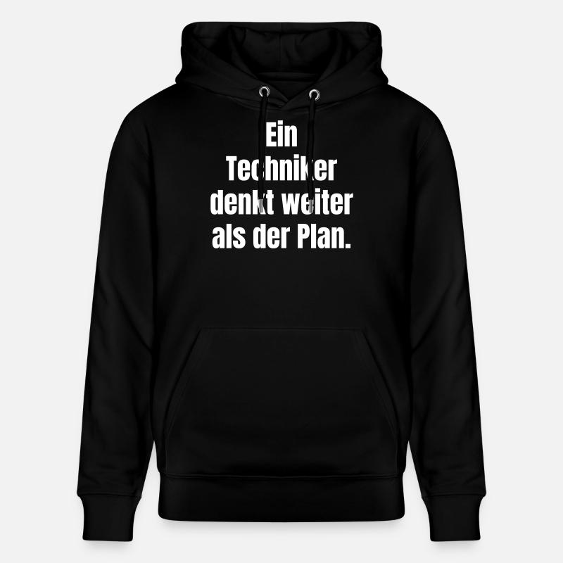 Techniker Denkt Weiter Als Plan - Stanley/Stella Unisex Bio-Hoodie CRUISER - Schwarz