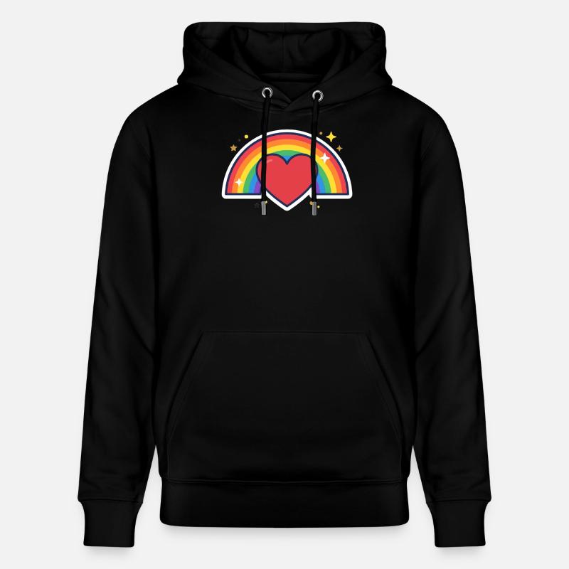 Herz, Regenbogen, Stolz, Liebe - Stanley/Stella Unisex Bio-Hoodie CRUISER - Schwarz