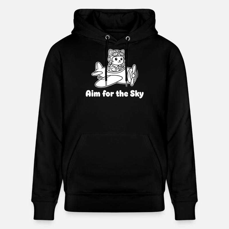 Vise le pilote Sky Kitty - Sweat à capuche bio CRUISER Stanley/Stella Unisexe - noir