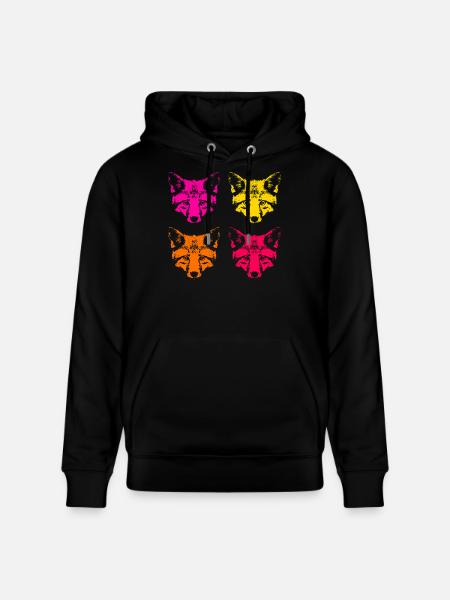 Renards de couleur - Sweat à capuche bio CRUISER Stanley/Stella Unisexe - noir