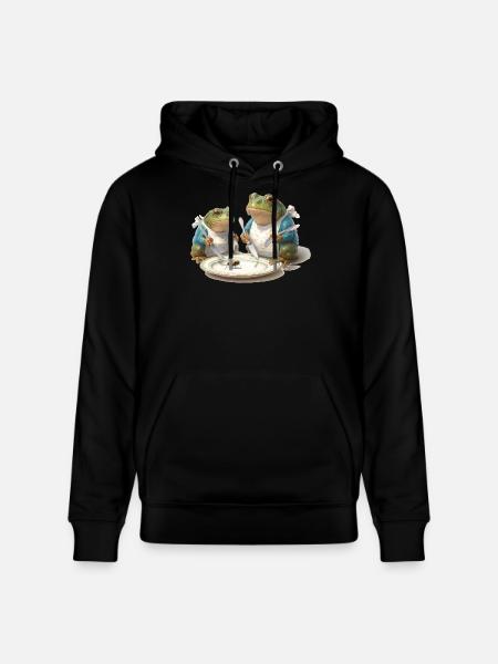 Frosch-Dinner: Fliege am Teller - Stanley/Stella Unisex Bio-Hoodie CRUISER  - Schwarz