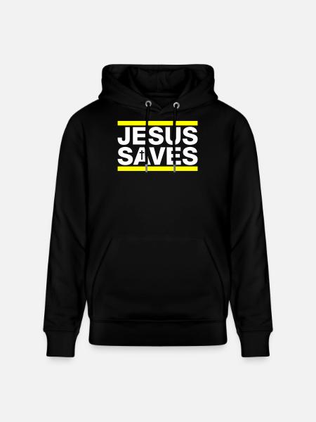 Jesus saves Christian saying - Stanley/Stella CRUISER Unisex Organic Hoodie - black
