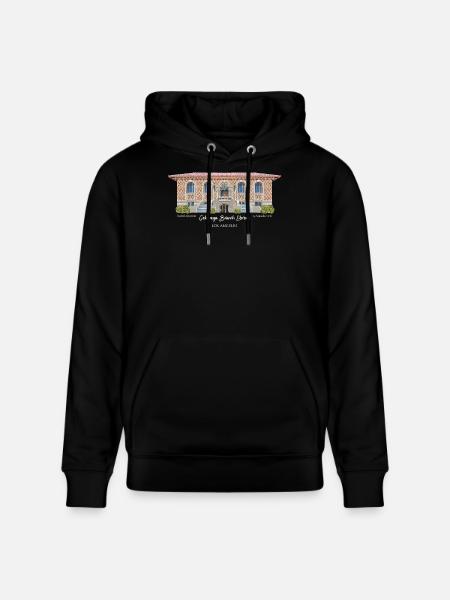 Los Angeles, Hand Drawing Cahuenga Library, - Stanley/Stella CRUISER Unisex Organic Hoodie - black