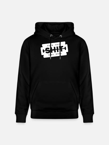 Scheiß auf diese Scheiße, Rasierklinge, - Stanley/Stella Unisex Bio-Hoodie CRUISER - Schwarz