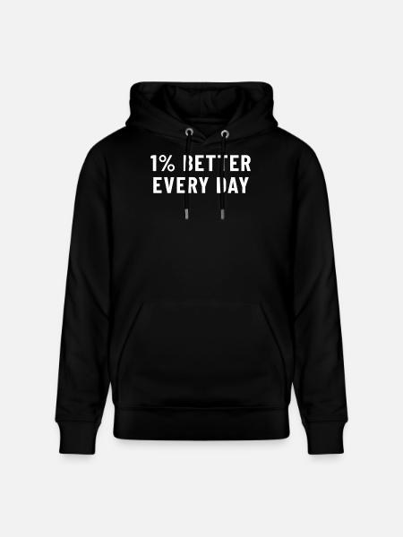 1% Better Every Day - Stanley/Stella CRUISER Unisex Organic Hoodie - black
